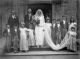 Mary Albinia Gibbs and Edward William “Billy” Tremayne Miles and their wedding party, outside Barrow Court 